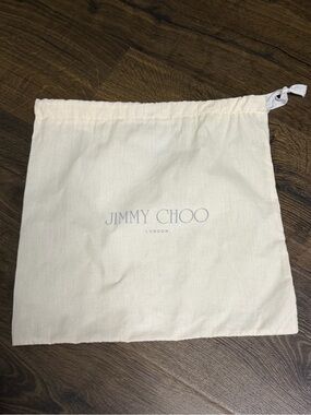 Jimmy Choo Cream Branded Drawstring Pouch